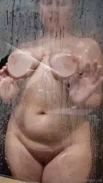Water flows down my body i take soap and rub my chest stomach ass 