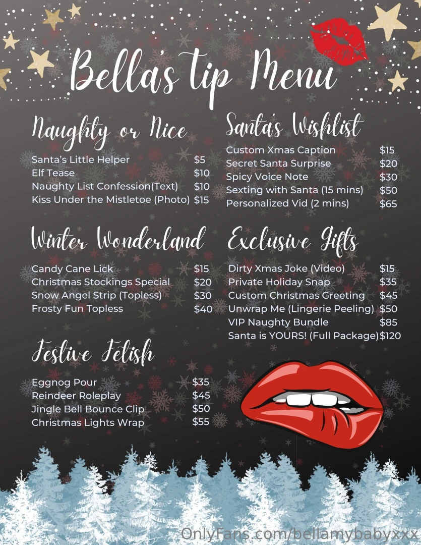 You dont wanna miss my holiday menu babe 