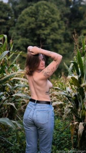 Somewhere in the middle of the corn field fyp horny cute naked girl part 3