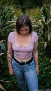 Somewhere in the middle of the corn field fyp horny cute naked girl part 2