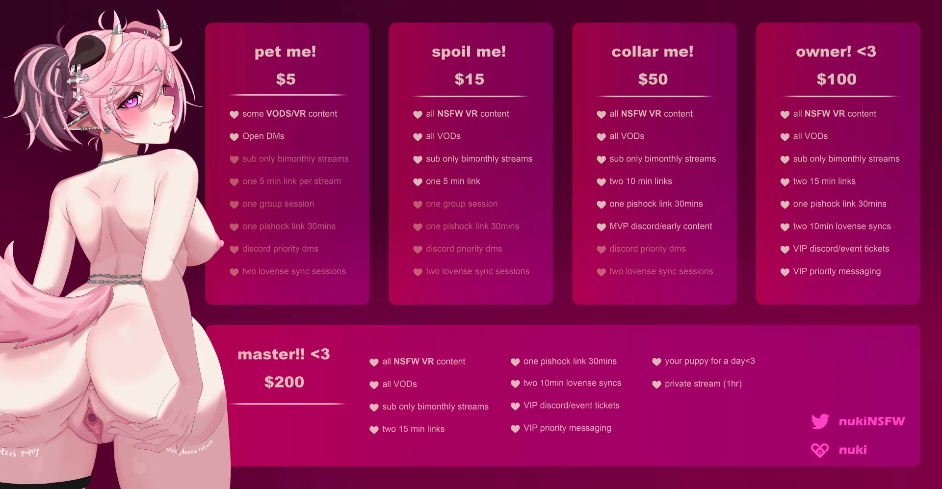 5 general access access to some vr content vods open dms 15 access to 