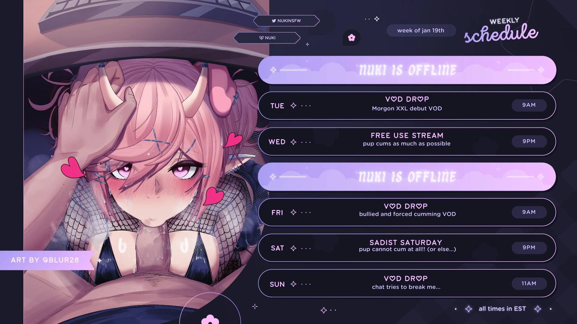 Hi all we have our first weekly schedule here you ll be able to see 