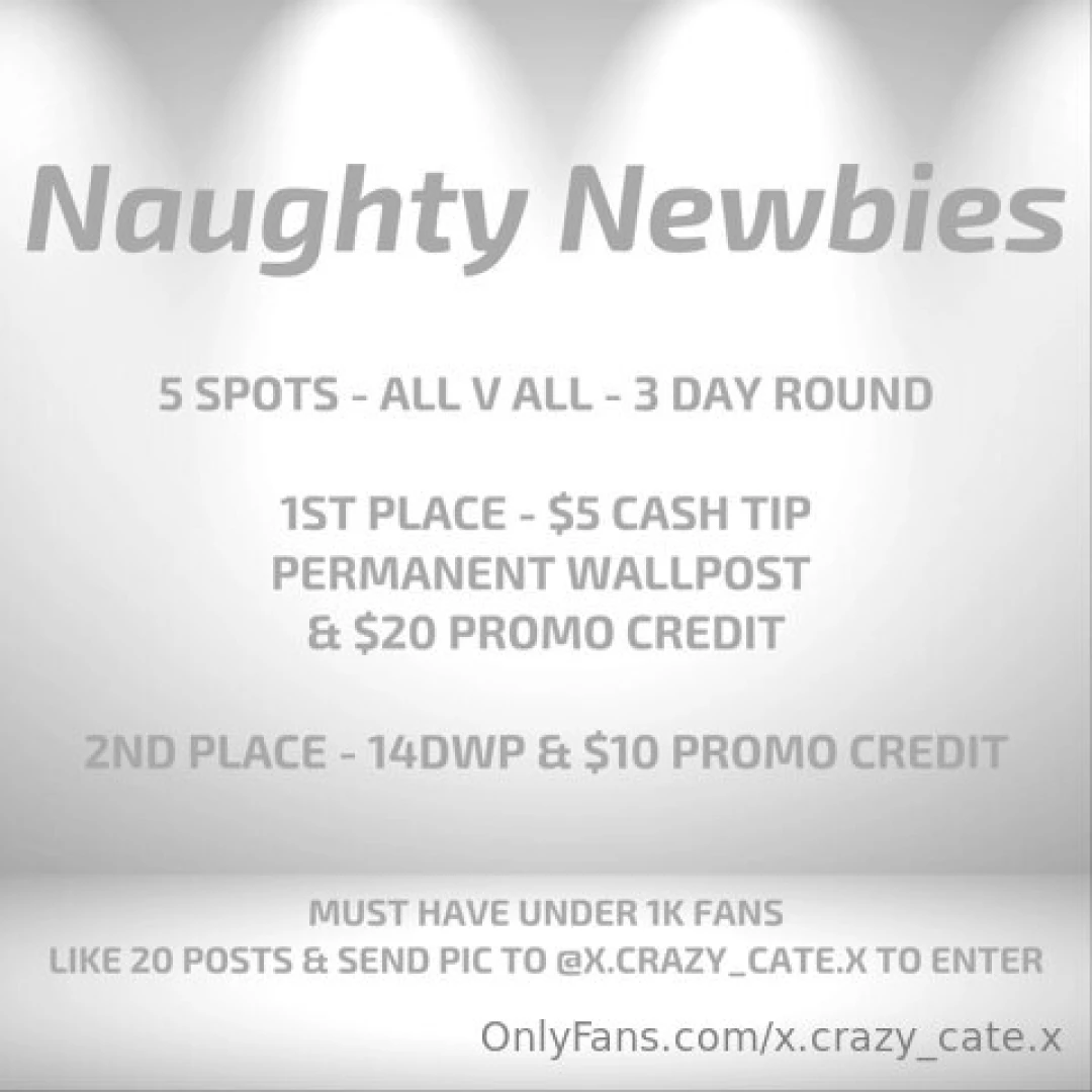 Newbie cash comp must have under 1k like 20 posts amp send me your 