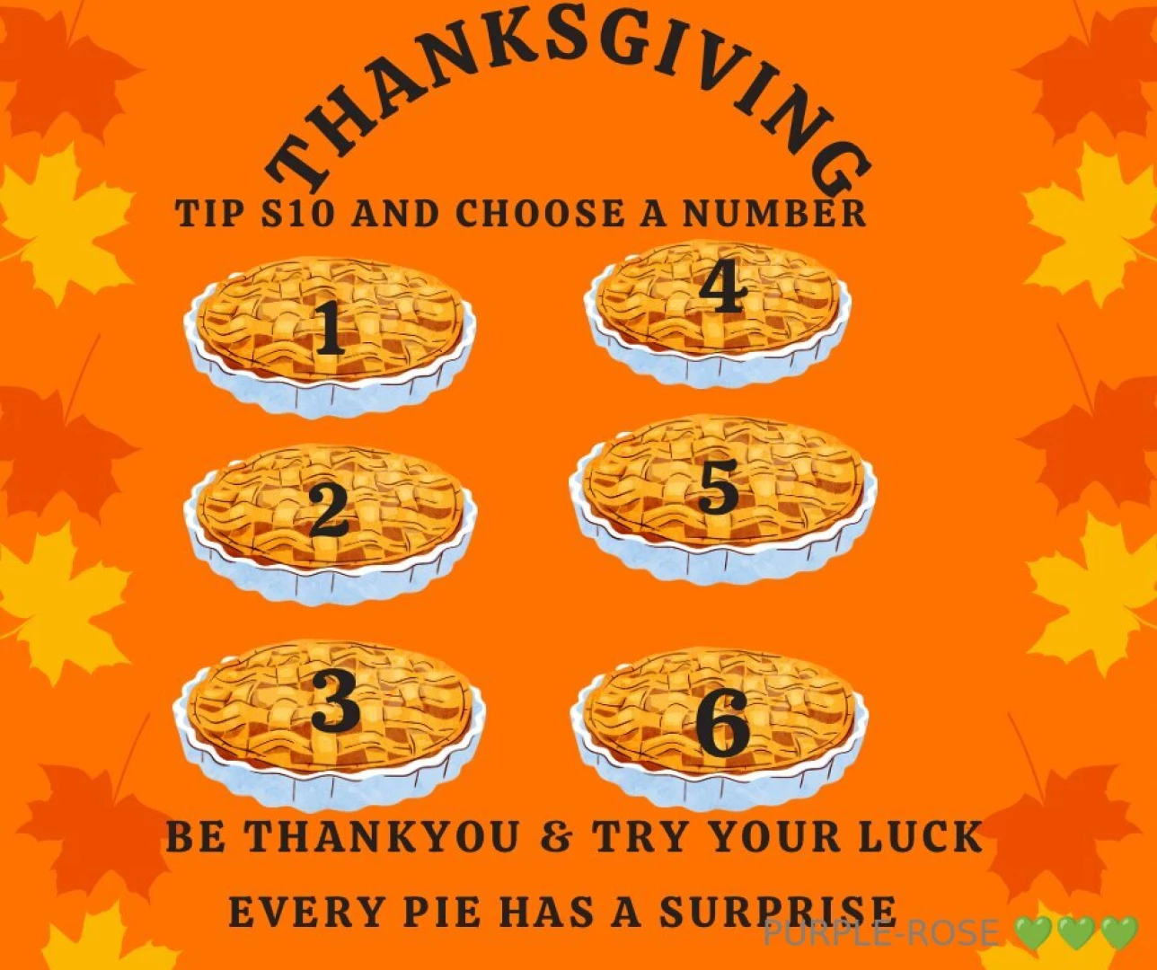 Wanna cream my pie limited time thanksgiving game tip 10 and pick a 