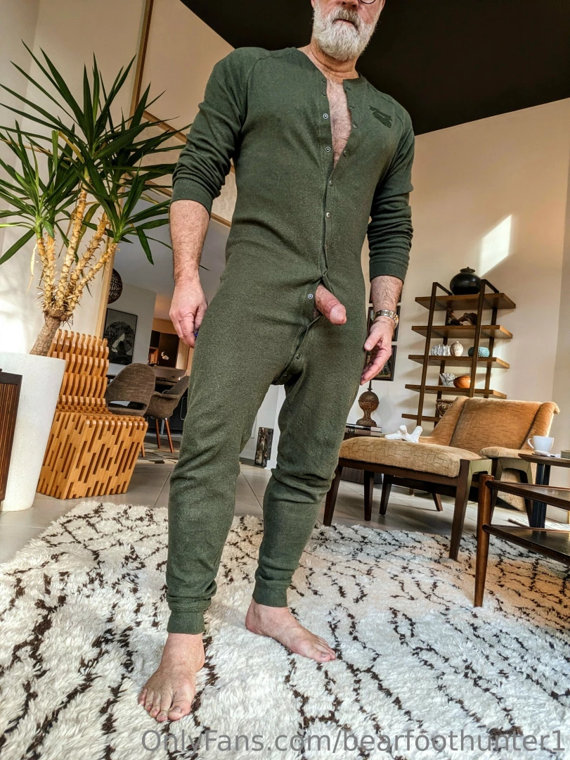 Sir hanging out in his union suit enjoy 