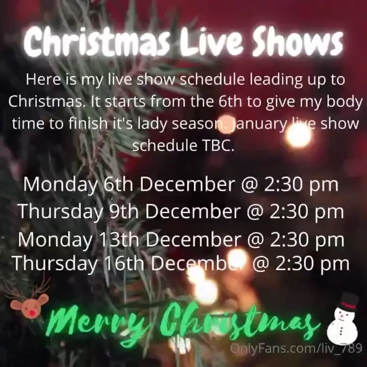 Christmas live show schedule 