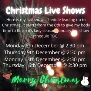 Christmas live show schedule