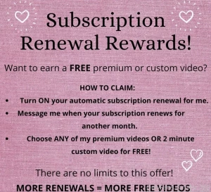 Just a reminder for you guys make sure you keep your renewals turned