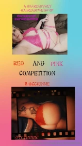 Red and pink competition vote for your favourite creator below a part 1