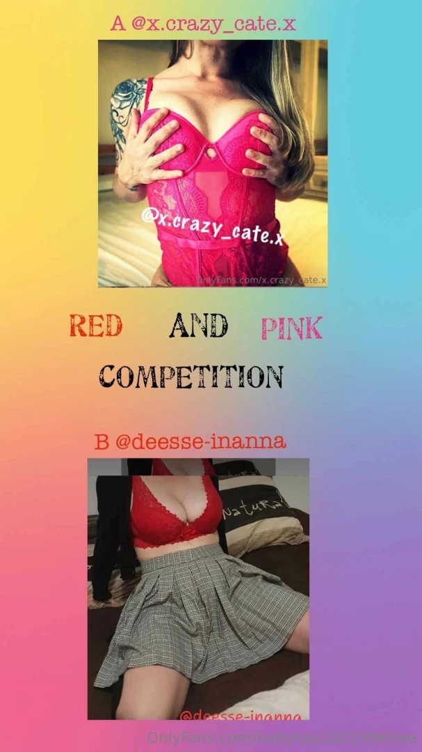 Semi final red and pink competition vote for your favourite creator 