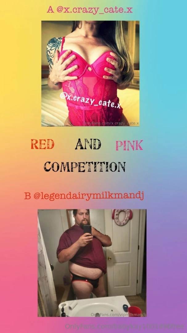 Red and pink competition vote for your favourite creator below a x 