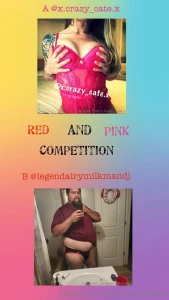 Red and pink competition vote for your favourite creator below a x