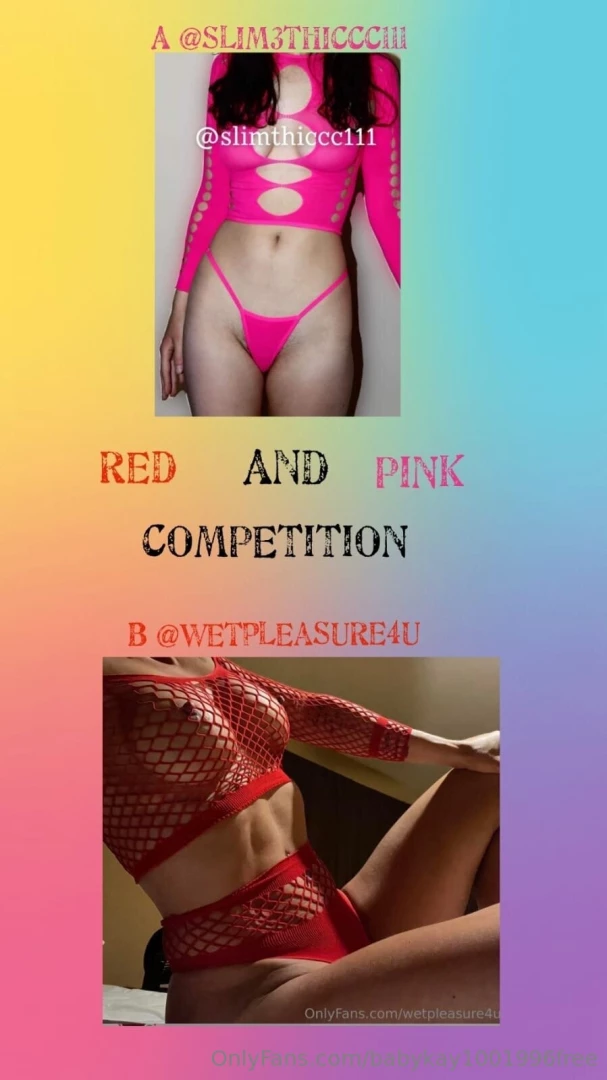 Red and pink competition vote for your favourite creator below a part 2 