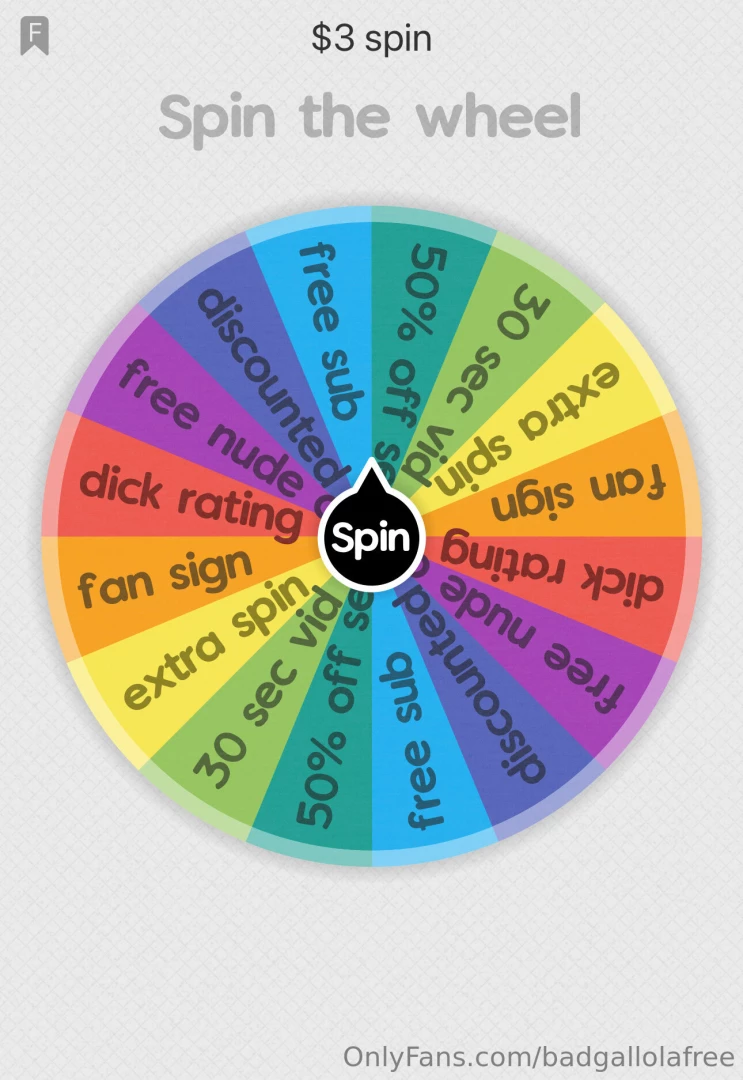 3 spin the wheel just tip under this post to play 