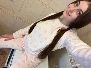 One cute girl is served