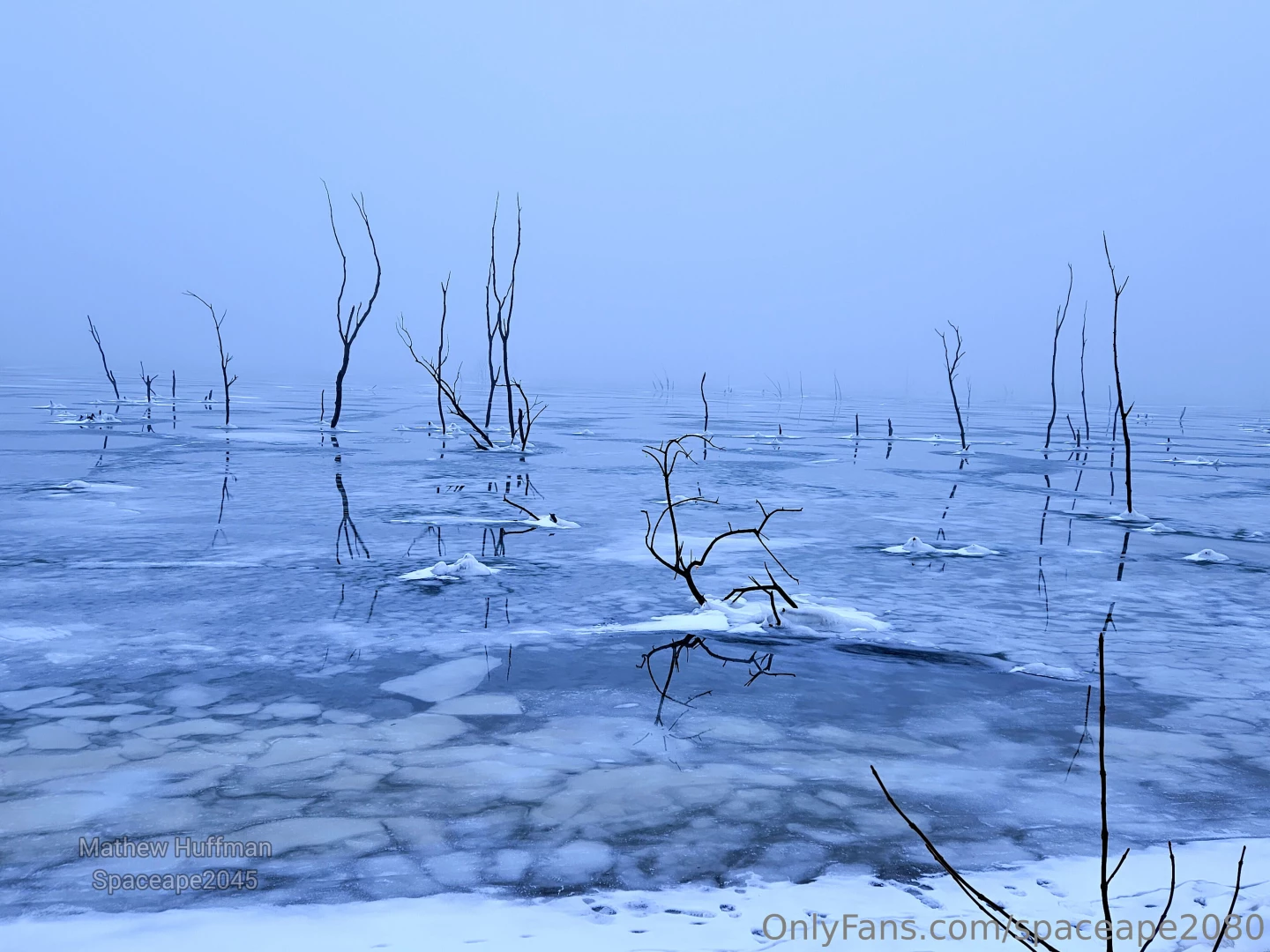 Reflections on a frozen lake spaceape2045 spaceape2080 lakelife part 1 