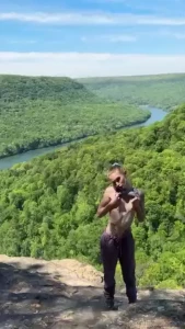 Would you find a nice rock to push me up against this waterfall could