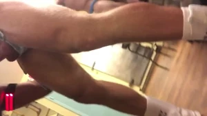 Backstage at underwearparty dworld sucking big hot blonde cock