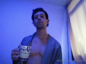 Coffee and dick all with blue light