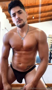 It s very hot here i debut my new jockstrap my fat butt looks very hot part 1