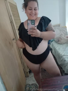 Trying on my swimsuit for this vacation