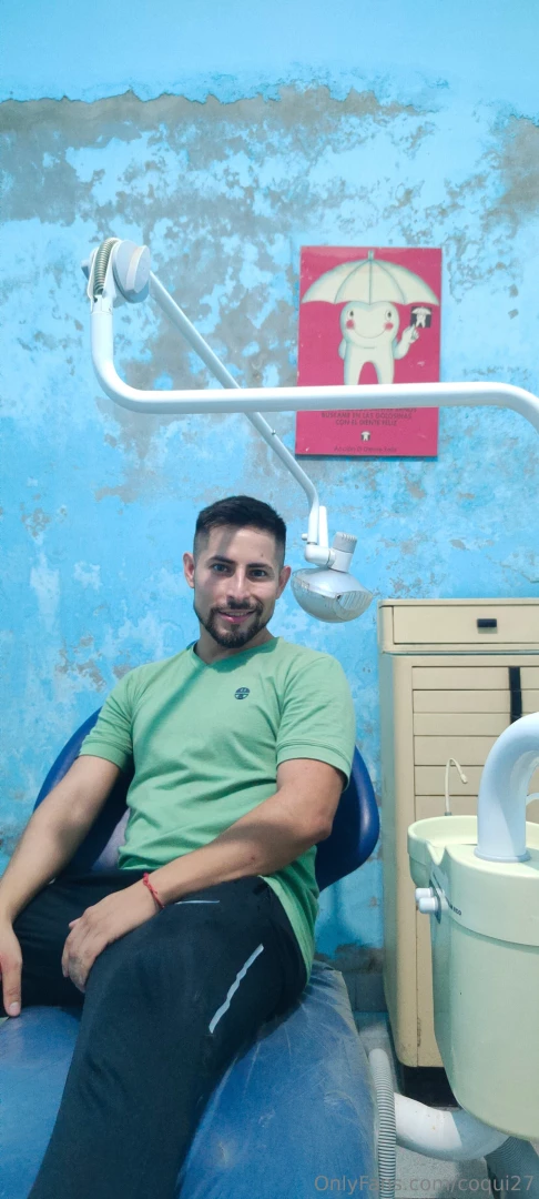 In an abandoned dentistry office exploding with milk 