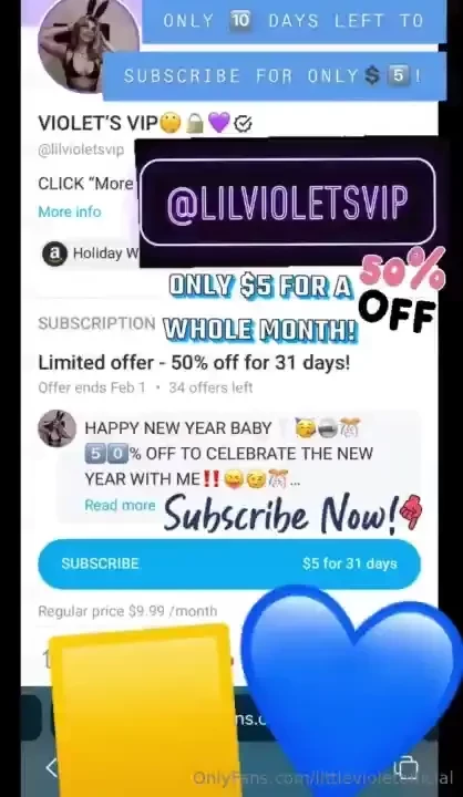 Promotion ends feburary 1st subscribe now lilvioletsvip https onlyfans 