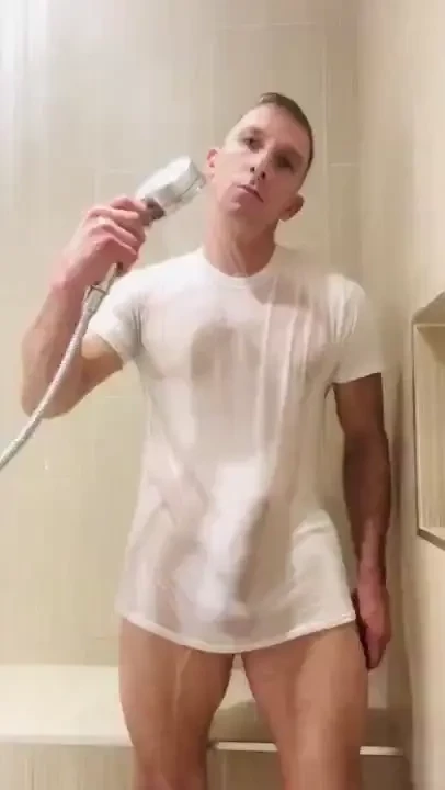 I jerked off in the shower and blew a huge load while my dad was in 