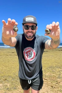 Finding seashells at bells beach in australia amazing views