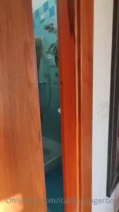 I got busted while busting a nut in the shower i cum all over the