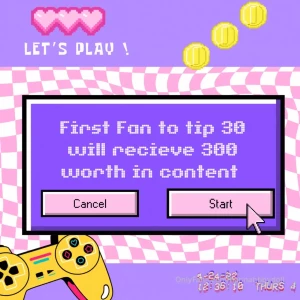First fan to tip 30 will get 300 worth in content