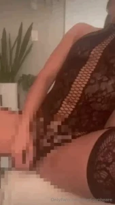 Sexy lingerie i m teasing you in my most seductive lace pulling straps