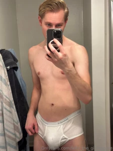 Selling my slutty white briefs to a lucky fan and wearing them out