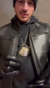Video 7 52 undercover officer shawn in leather jacket gloves has found