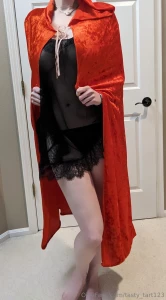 Here comes little red riding hood are you going to be the hunter or