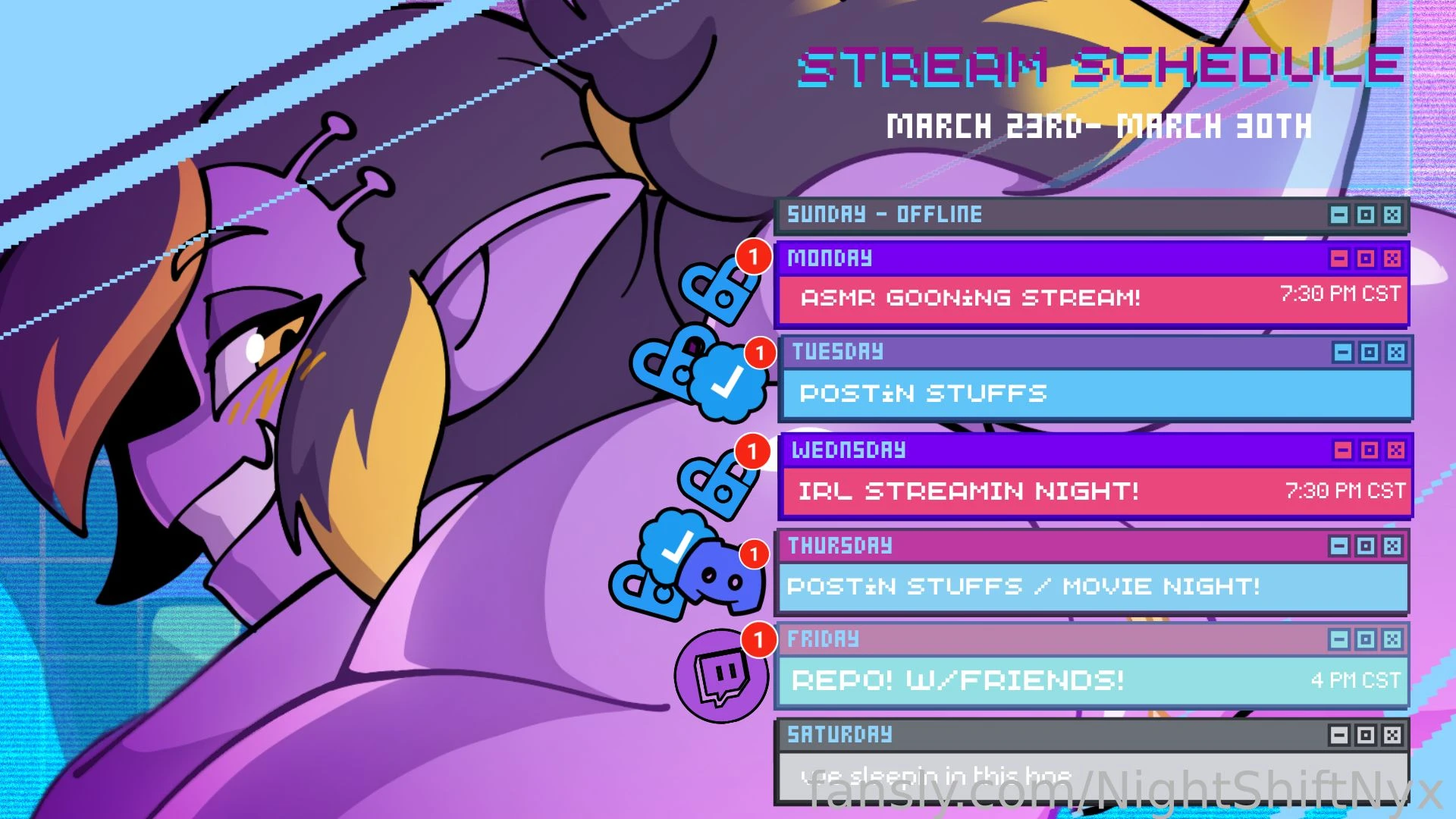 I never played repo i herd its spooky here is this weeks schedule 