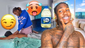 Fulll video after the massage prank i see him get hard so i handled my part 1