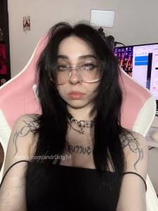 Brought back my natural hair color fyp glasses goth nerd tattoos part 2