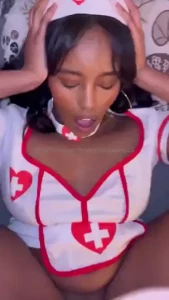 I am a naughty little nurse watch me get fucked from 2 angles