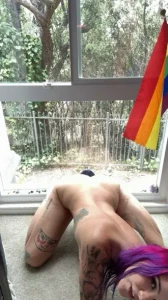 Open window bad dragon 5 min long cumming over and over in front of my