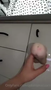 Handjob in the kitchen