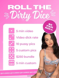 Roll my dice tip 5 and receive a screen recorded video of me rolling part 1