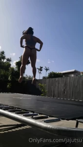 I am loving being able to have a trampoline in my yard again haha