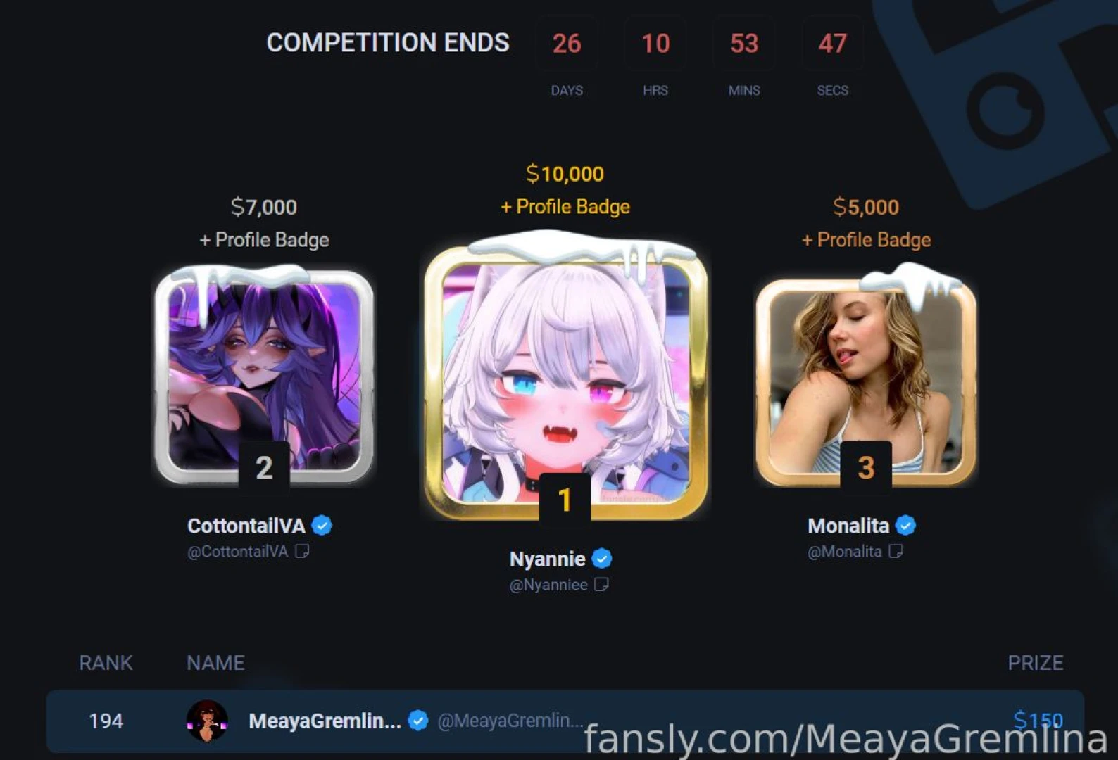 If you didn t know fansly is having a naughty list competition for the 