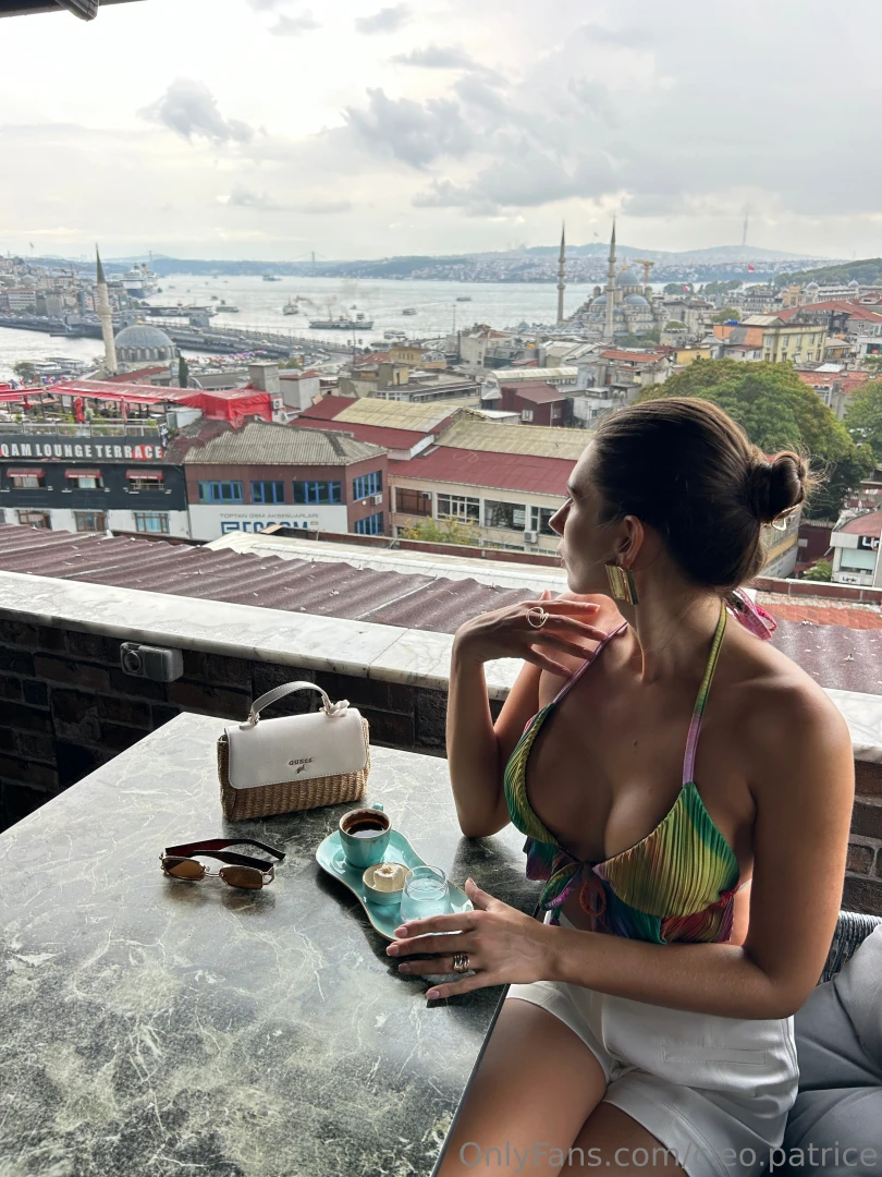 Enjoying a stunning view of istanbul from the rooftop terrace perfect 