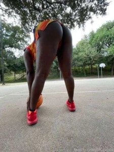 Good morning wanna play some b-ball public thong ass basketball