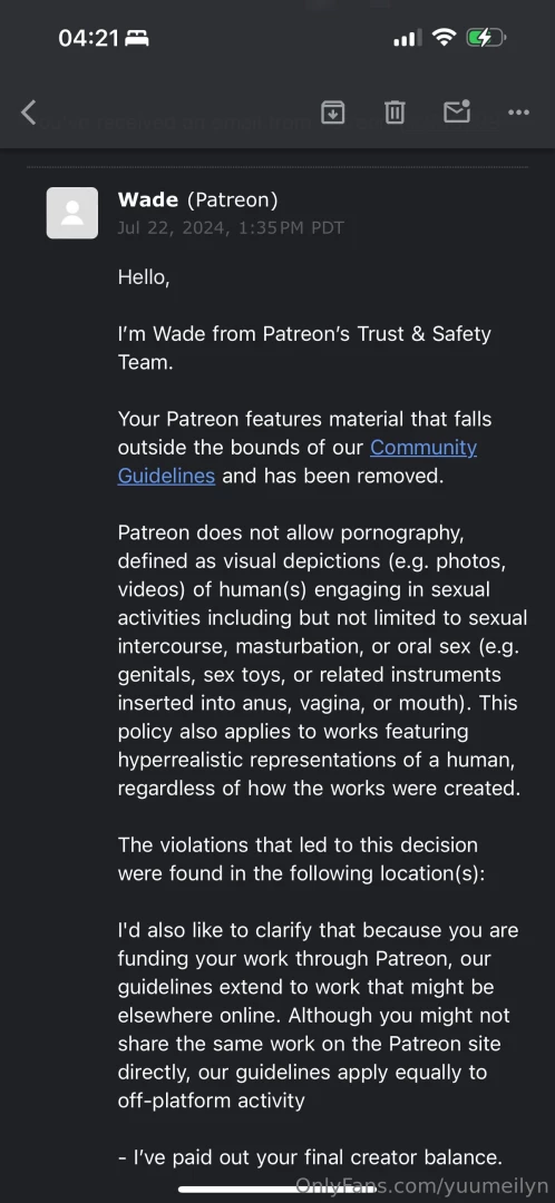 Emergency information our p treon account has been permanently locked 