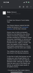 Emergency information our p treon account has been permanently locked