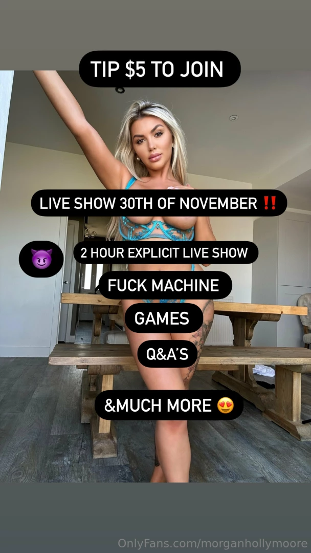 I have just planned my first ever live show tip 5 to be added to my 