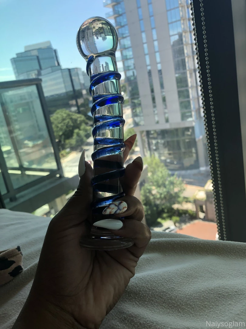Watch where i put this glass spiral dildo 
